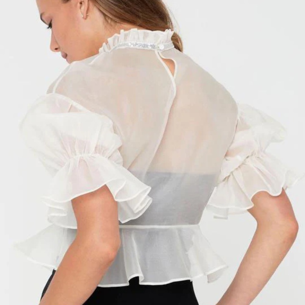 KIMBERLEY ANNE Coastlines Silk Organza Sheer Peplum - Picture 16 of 16